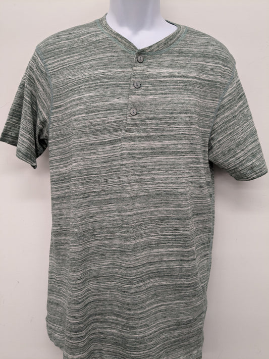 Rustic Blue med green short sleeve shirt