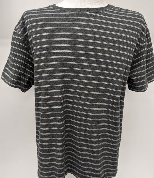 St. Johns Bay jersey tee shirt grey with grey stripes large