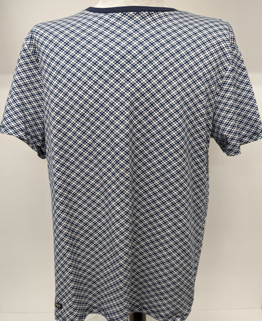 Threadbare large blue/white shape shirt