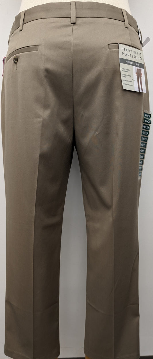 NEW! Perry Ellis 40X20 tan dress pants