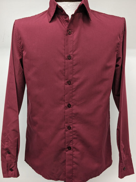 Kesimo XLG maroon long sleeve dress shirt