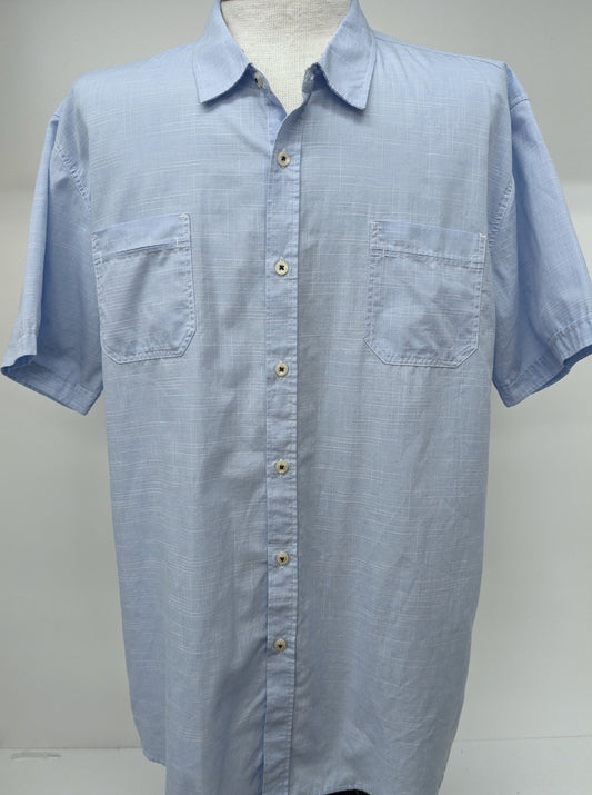 Michael Brandon 2XL short sleeve blue dress shirt