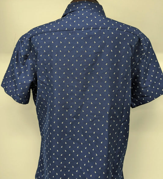 BC Collections short sleeve large navy dress shirt