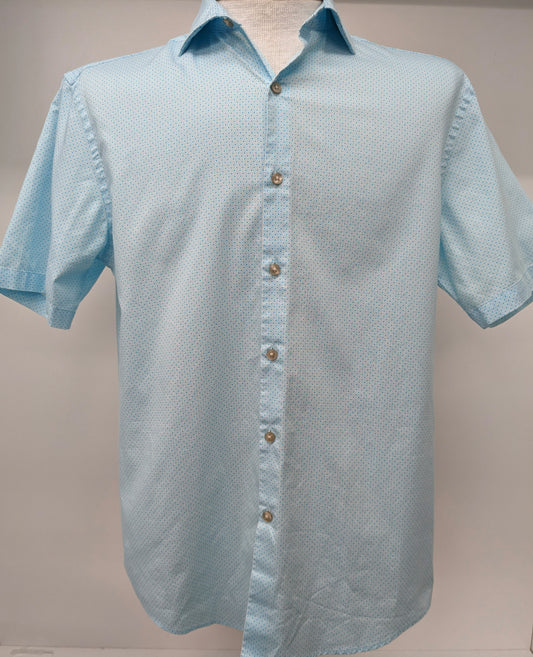 Van Heusen med short sleeve blue dress shirt