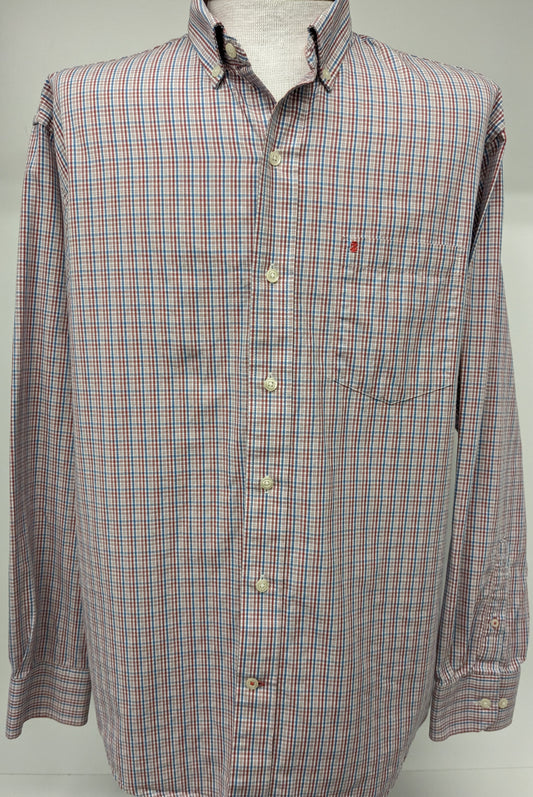 IZOD large long sleeve dress shirt checkered print