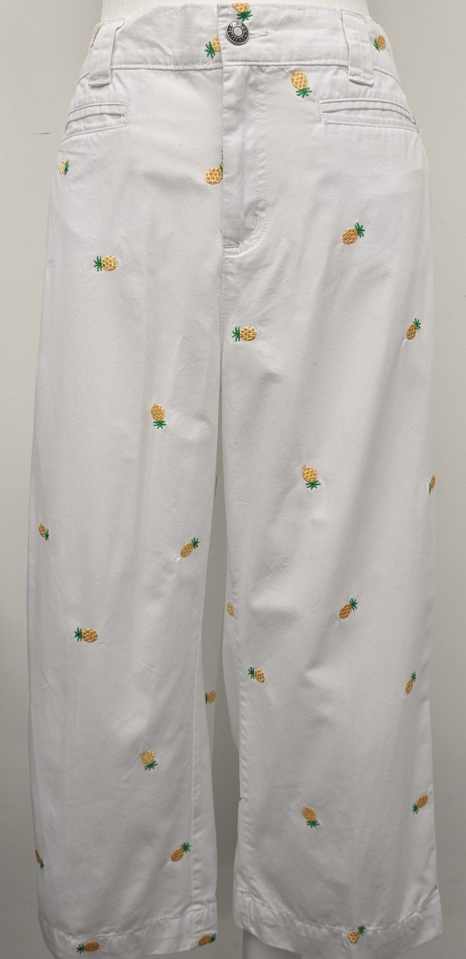 Basic Editions med. white pineapple capri