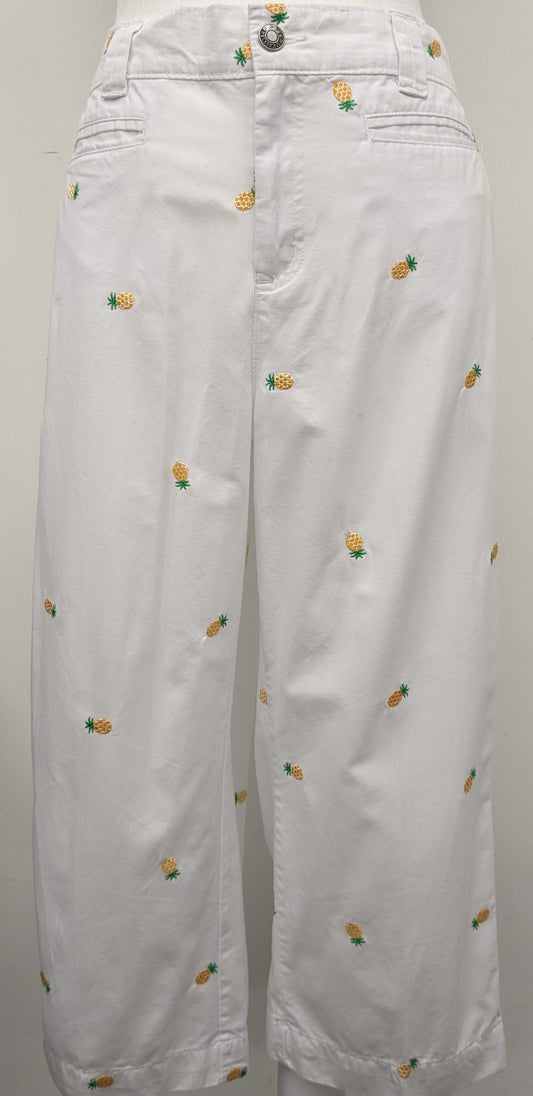 Basic Editions med. white pineapple capri