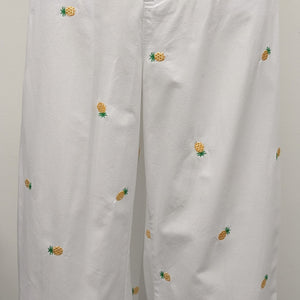 Basic Editions med. white pineapple capri