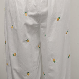 Basic Editions med. white pineapple capri