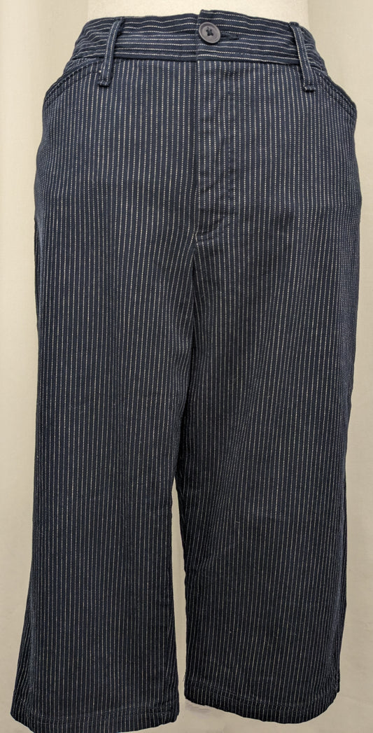 St.Johns Bay size 10 blue capri with white pinstripe