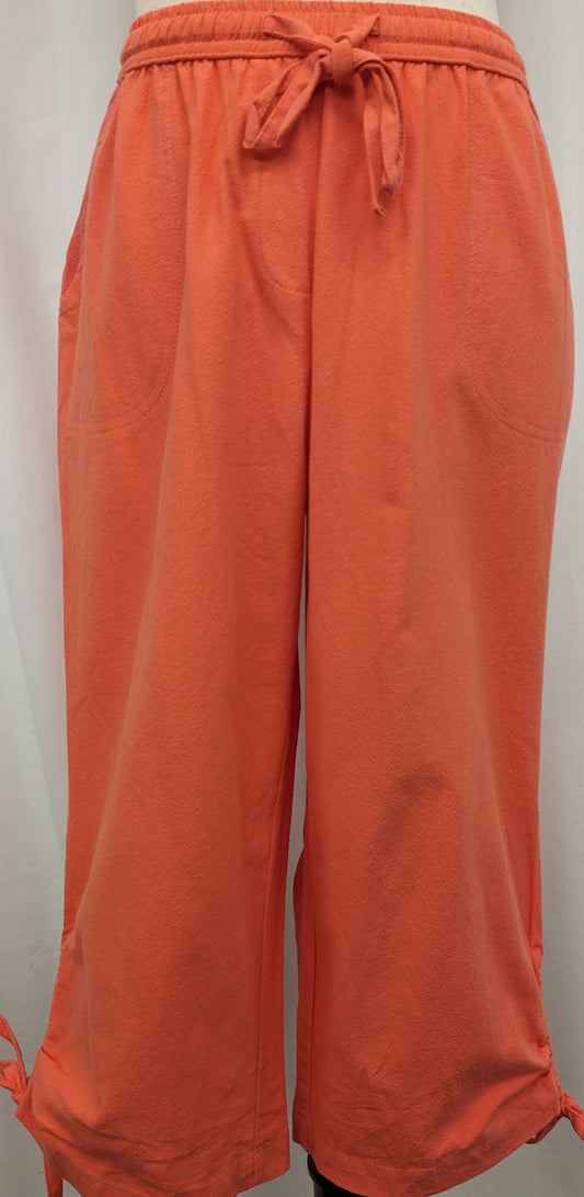 Rebecca Malone large neon orange pull on capri