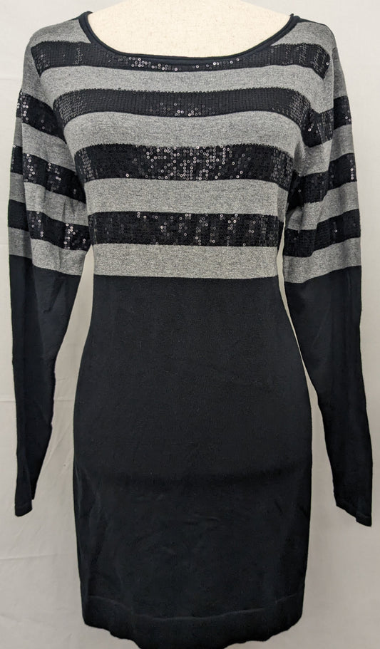 New! Alfani large long sleeve black dress