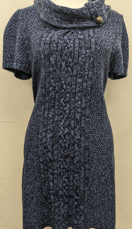 Hannah med. blue knitted s/s sweater dress