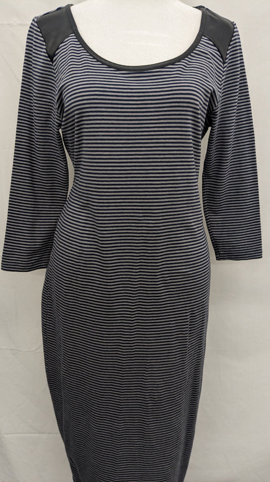 Route 66 med blue/grey striped dress