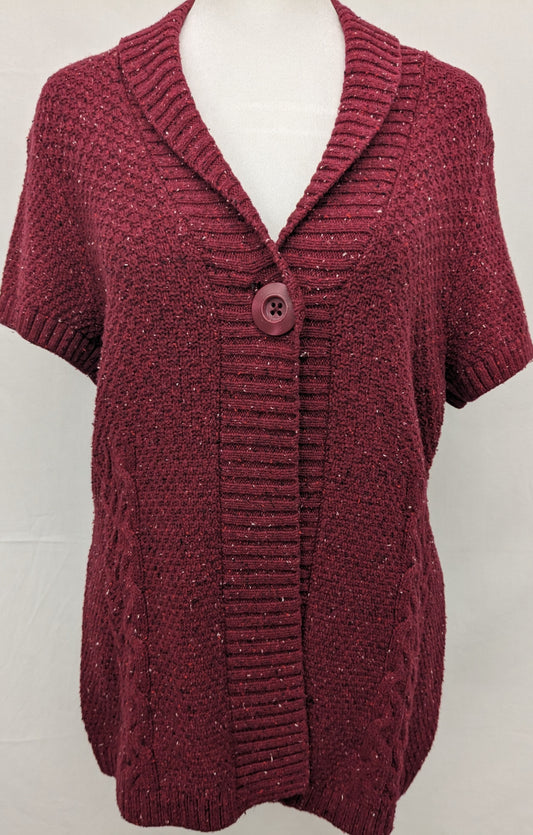 Christopher & Banks small red s/s cardigan