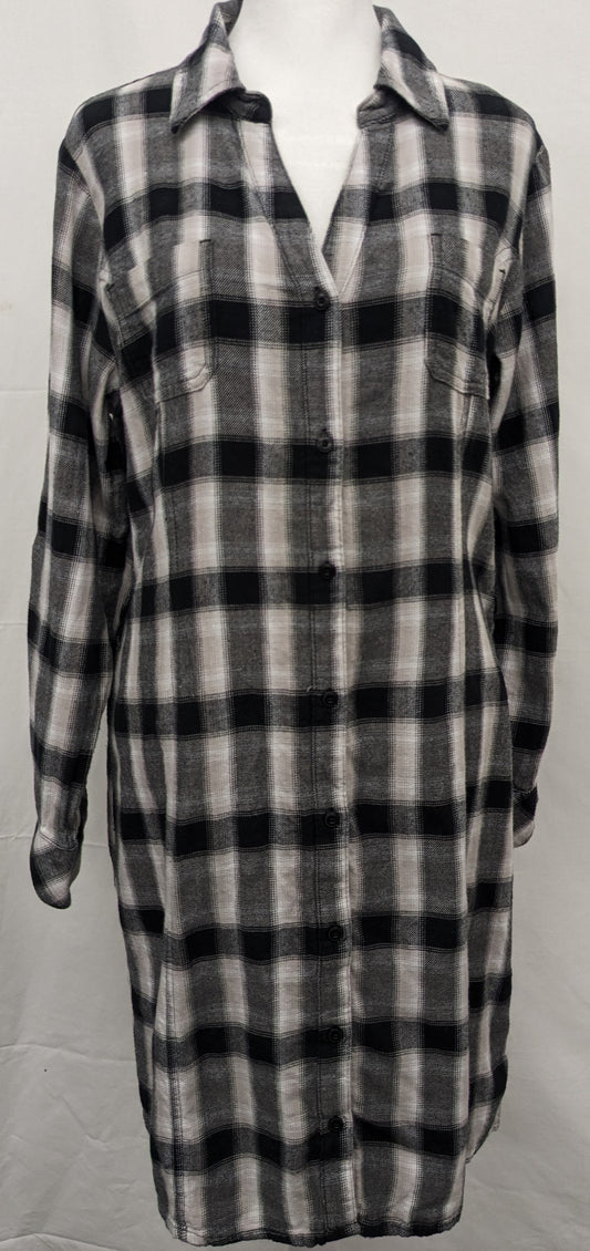 Riders by Lee med long sleeve black/white plaid dress