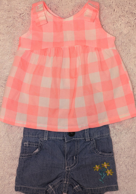 Carters 2-piece set 0-3m shirt & shorts