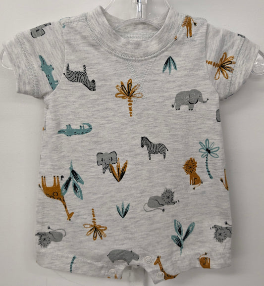 Just one you NB grey romper w/ animals