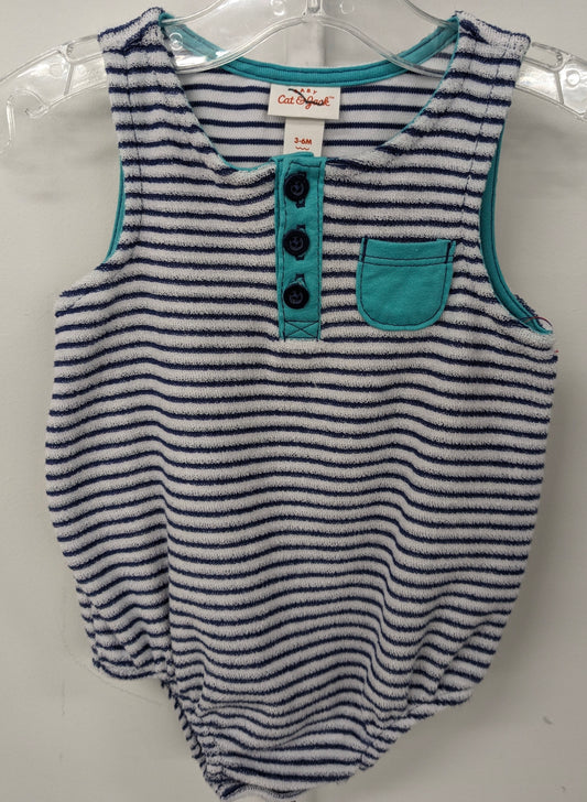 New! Cat & Jack 3-6m blue/white bodysuit