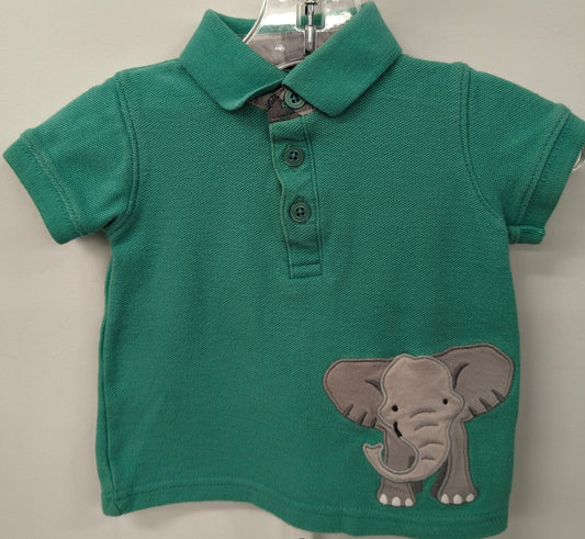 Just one you 0-3m green shirt w/ elephant