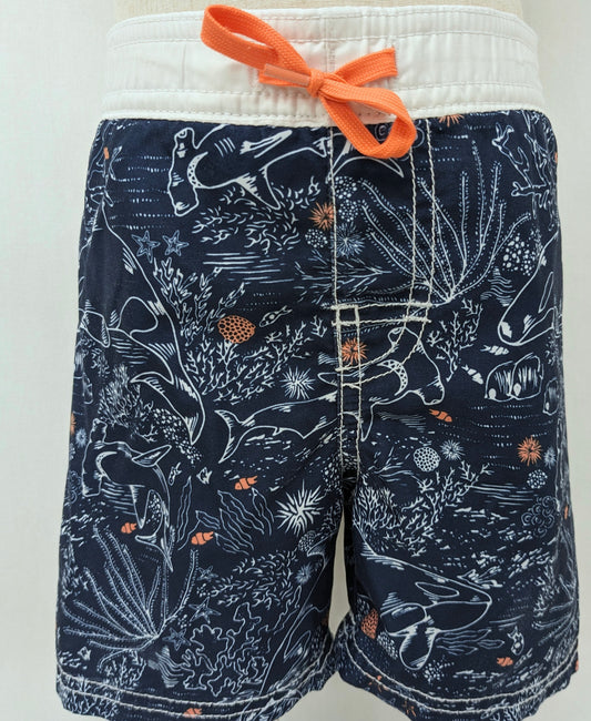 Old Navy 18-24m blue swim trunks "sea theme"