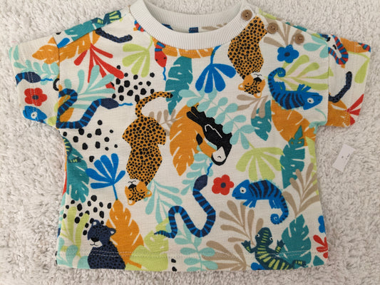 New! Old Navy 3-6m off white shirt w/ "Jungle Theme"