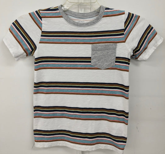 Carter's Kid 10 white shirt w/ color lines