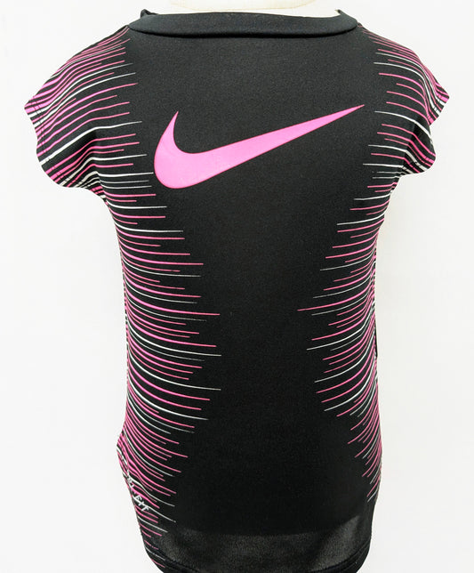 The Nike Tee 2T black shirt w/ pink logo