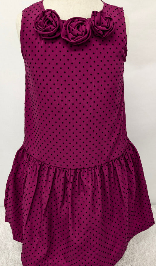 Gymboree 5T magenta dress w/ black dots