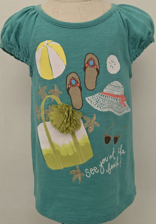 Cherokee size 5T green shirt " See You at the beach"