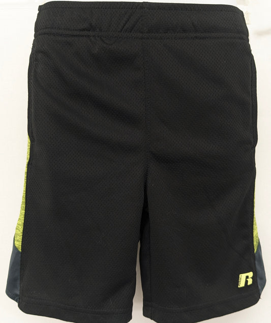 Russell 4/5 black shorts w/ neon green