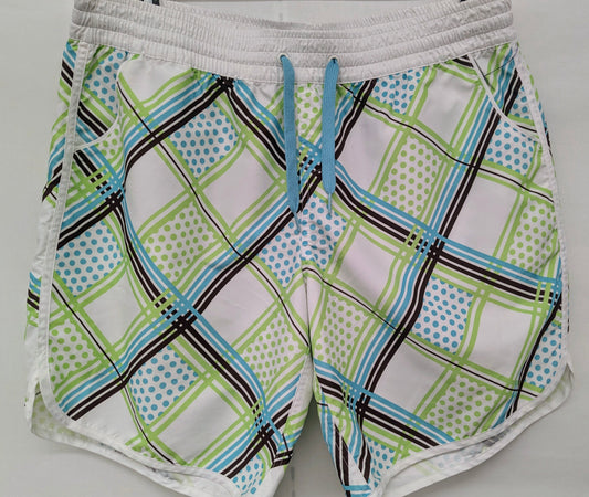 No Boundaries XLG white swim shorts w/ designs