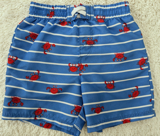 Wonder Nation 12m blue swim trunks with crabs