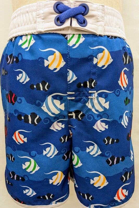 Wonder Nation 18m blue swim trunks with fishes