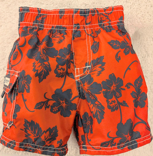 Old Navy 6-12m orange swim trunks