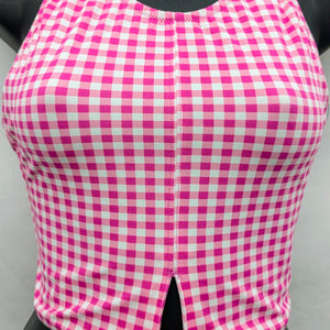 New! Crew Cuts 16 pink & white checkered swim top