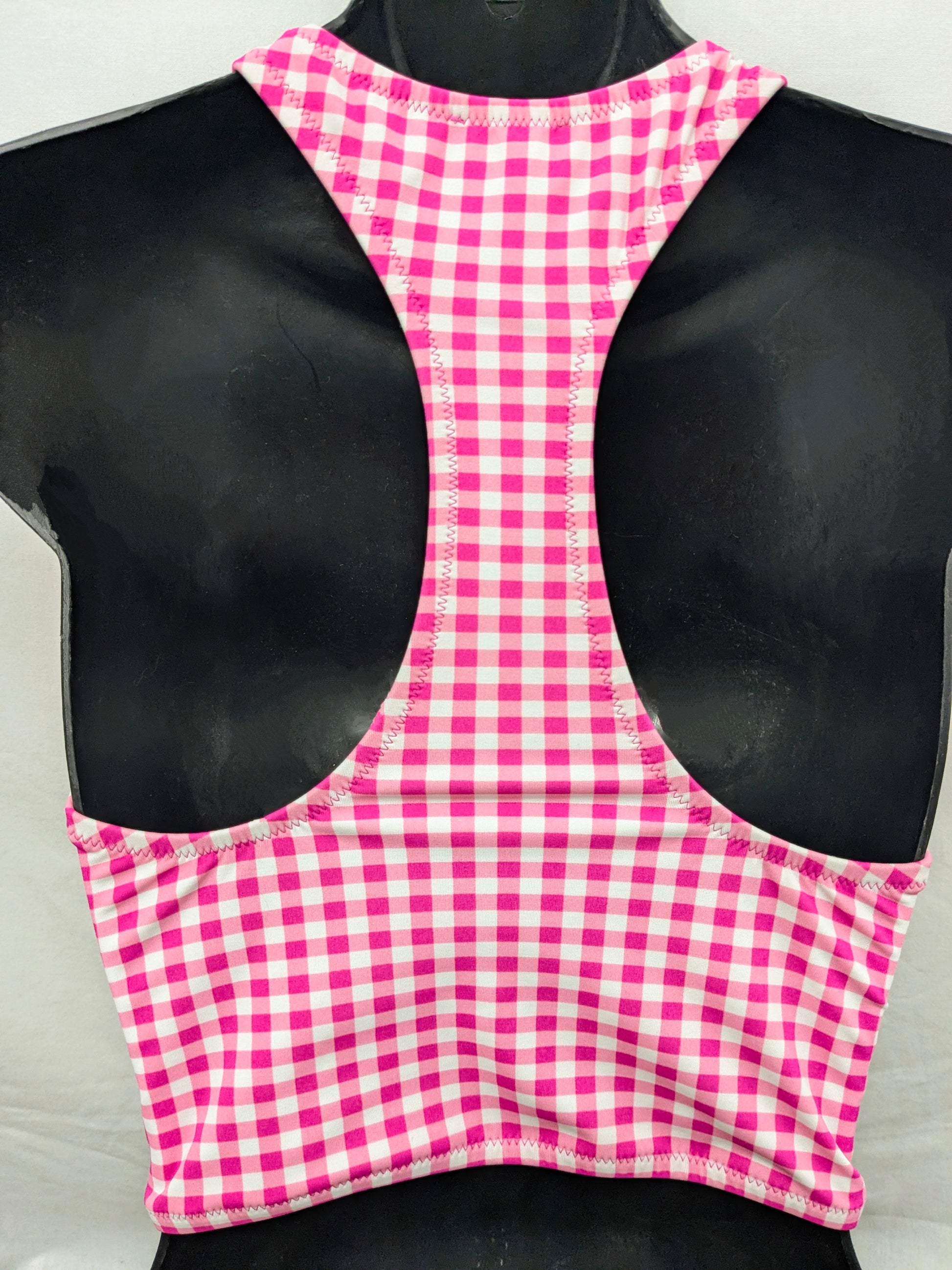 New! Crew Cuts 16 pink & white checkered swim top