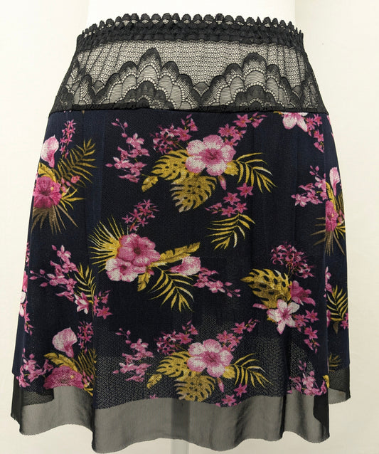 No Brand 2xl black w/ floral pattern swim skirt