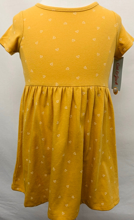 New! Cat & Jack 3T yellow dress w/ hearts