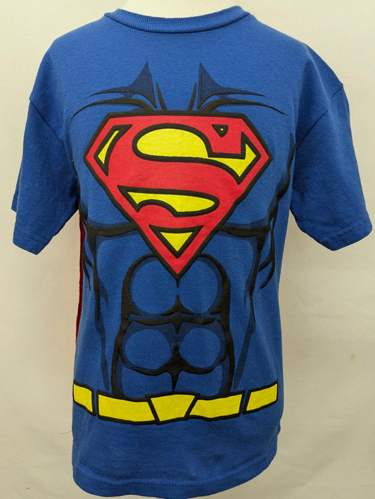 Superman size 8 blue shirt w/ red cape