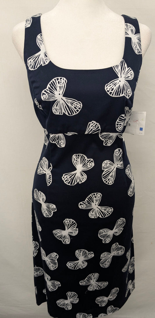 New! Liz Claiborne size 4 navy blue dress w/ butterflies