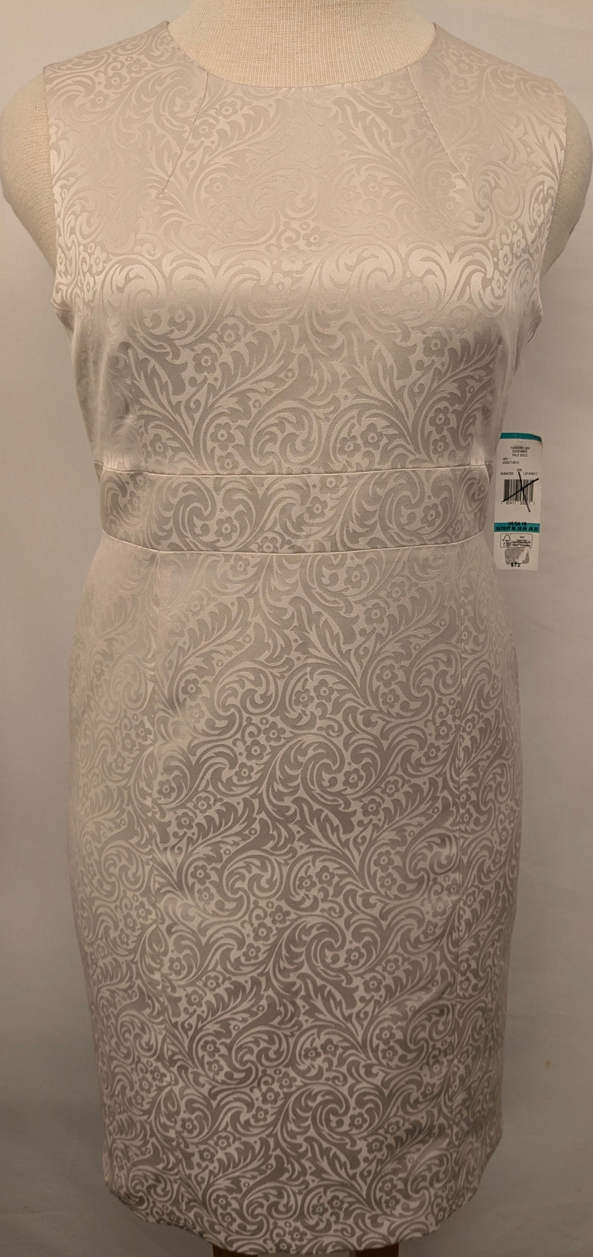 New! Black Label size 16 pale gold dress