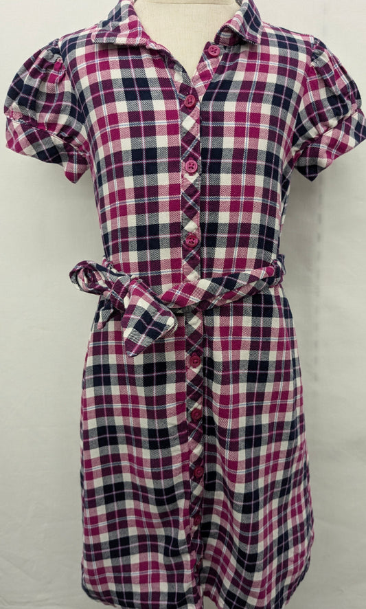 Gymboree size 7 purple plaid button dress