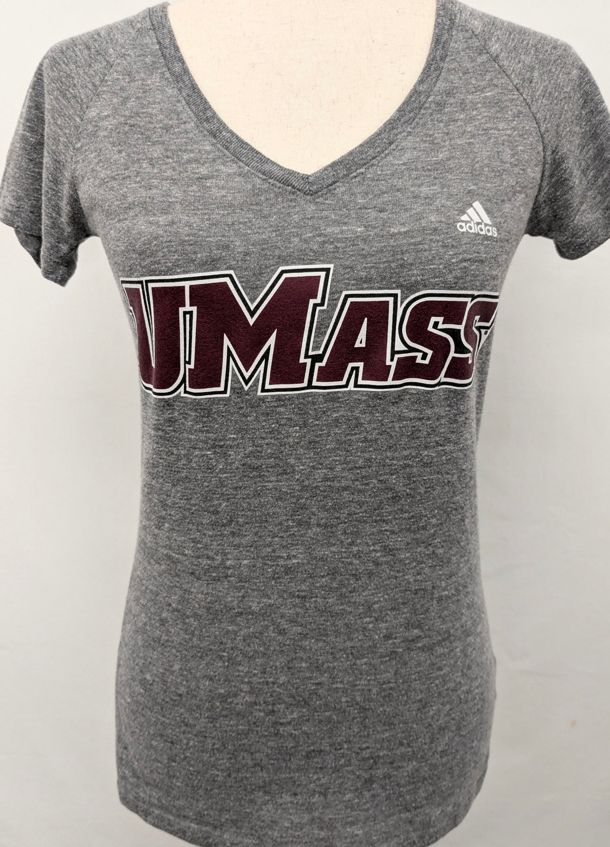 Adidas small grey "UMass" shirt