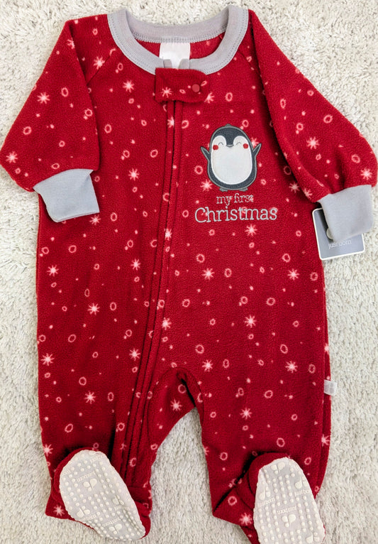 New! Just Born 3-6m "My First Christmas" sleepwear