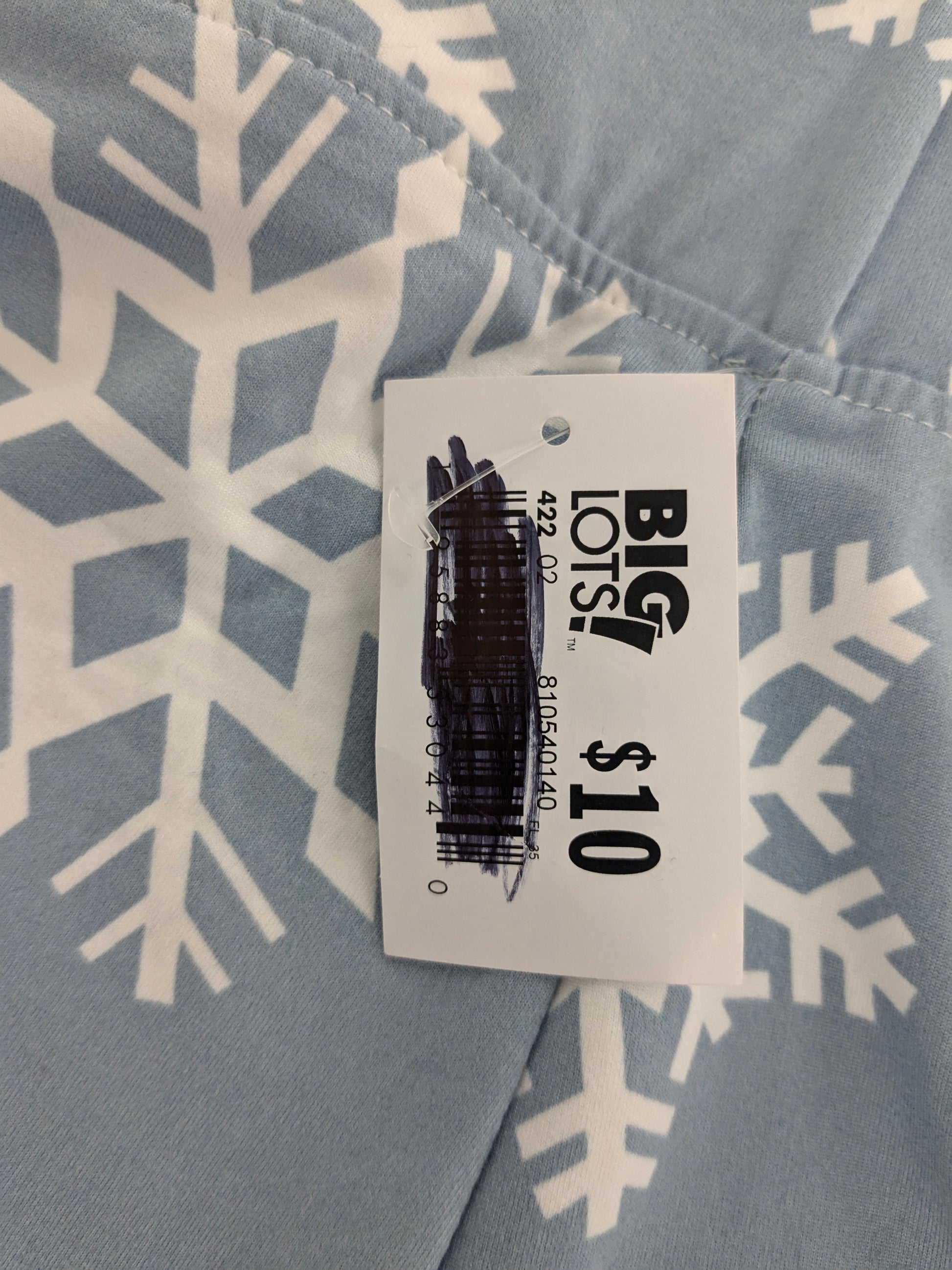 New! Big Lots 2XL blue snowflake pants