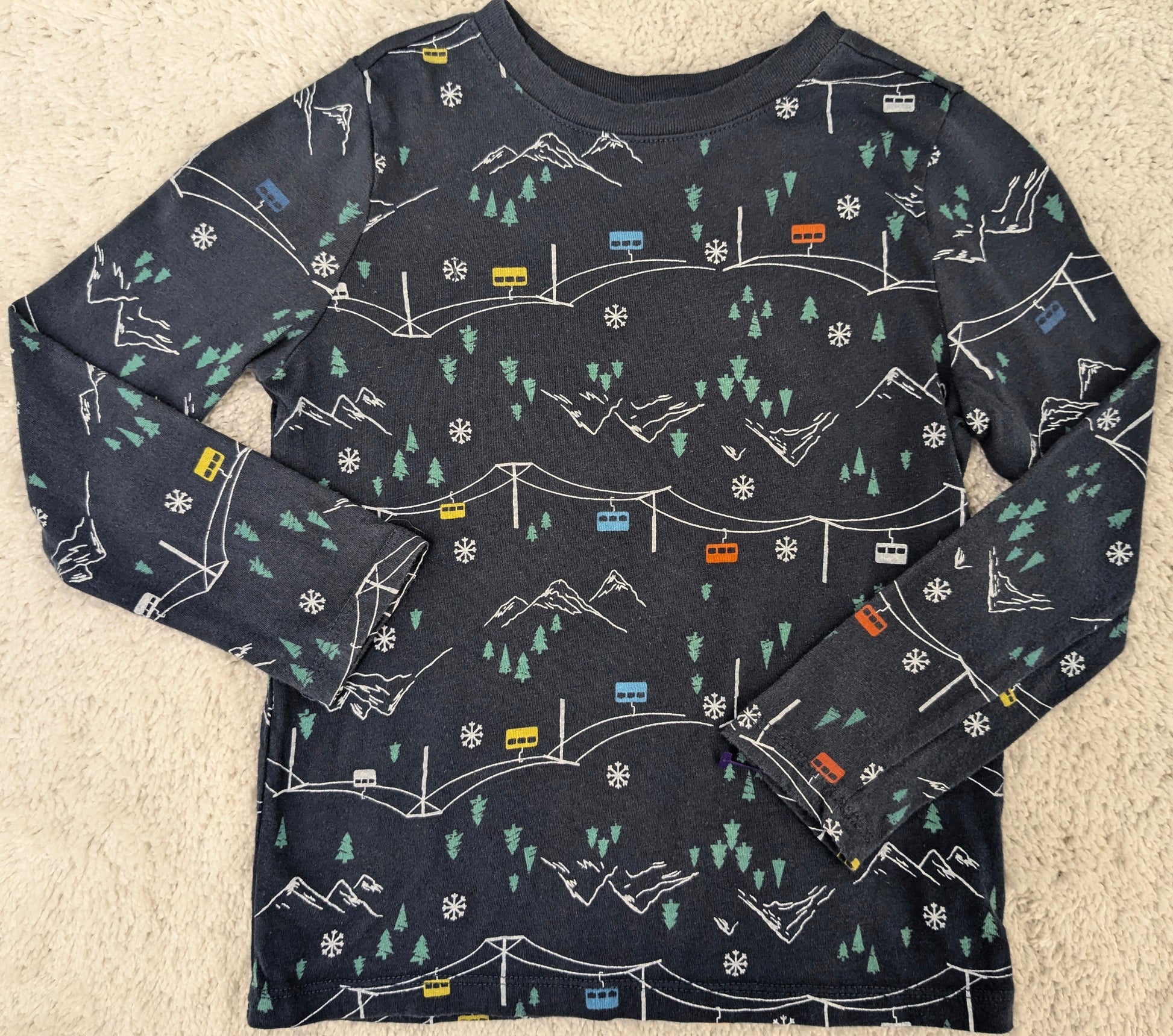 Old Navy 5T dark blue long sleeve "Ski" shirt