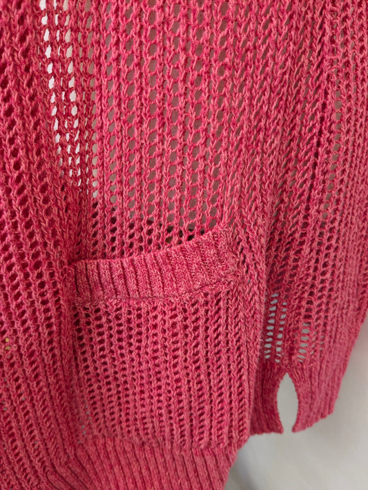 Eddie Bauer XS pink sleeveless cardigan