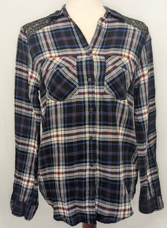 Express XS plaid long sleeve shirt