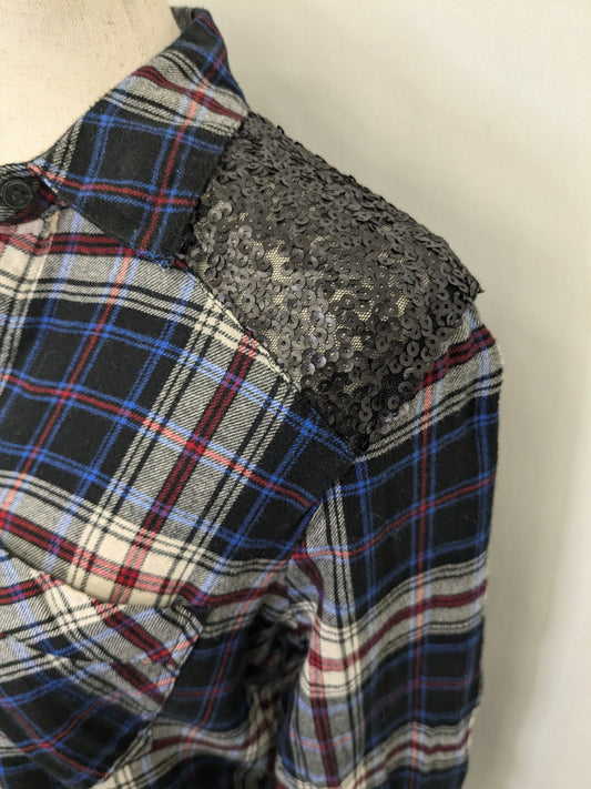 Express XS plaid long sleeve shirt